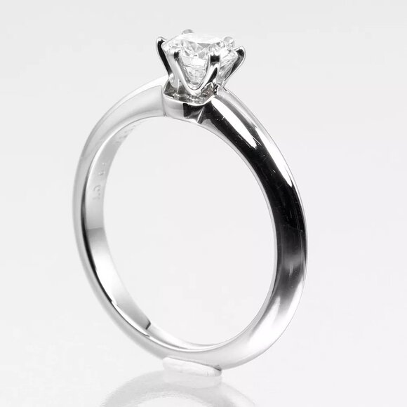 TIFFANY&Co. Solitaire Ring 0.39ct VS1/E/GOOG Pt950Platinum/diamond #3.9(US... - Picture 10 of 10